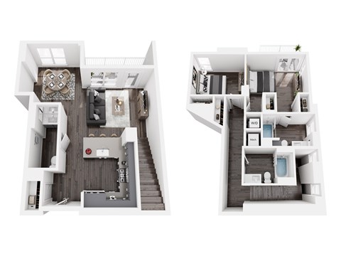Floor plan for 2 beds, 2 baths, 1302 sqft